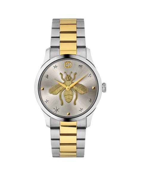 gucci men's watch green bee|stainless steel silver gucci watch.